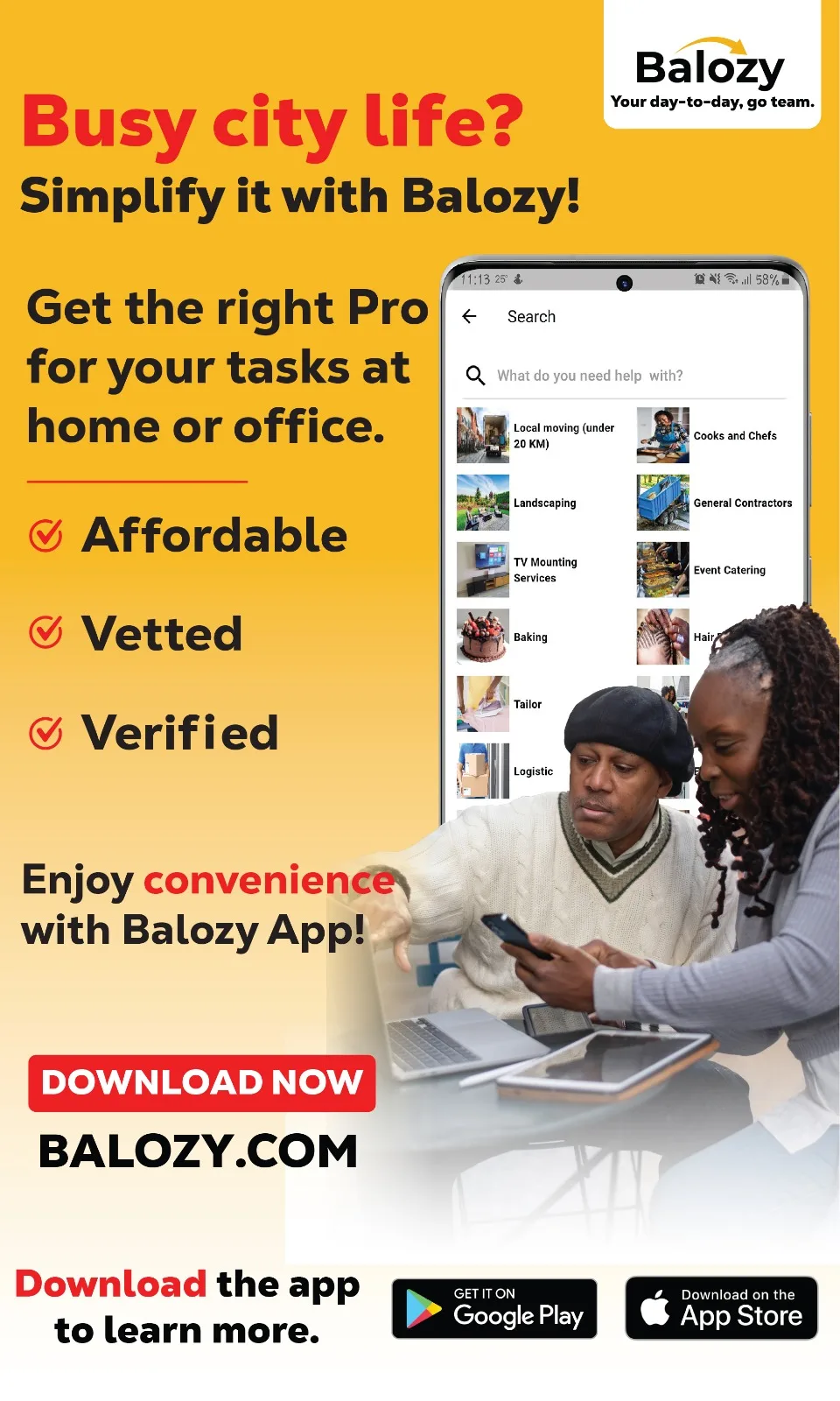 Same-Day Services in Kenya via Balozy App — Mama Fua, Movers, Shower Repairs & Plumbing Pros