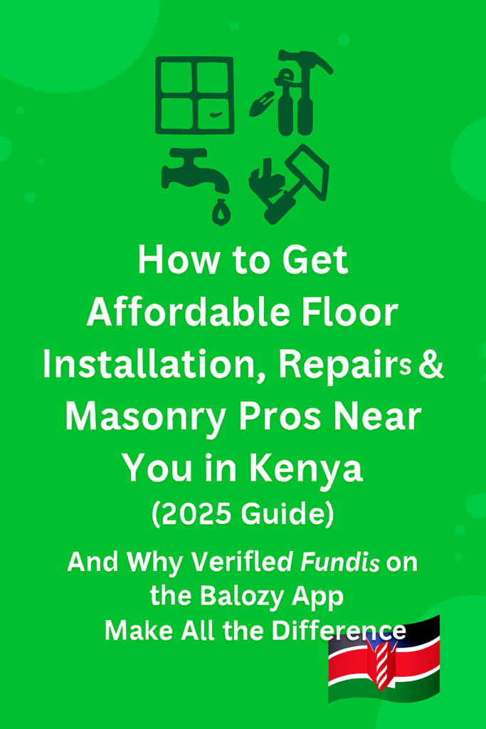 🛠️ How to Find Great Floor Installation, Repairs, Plumbing, Electrical Work, or Masonry Pros Near You in Kenya