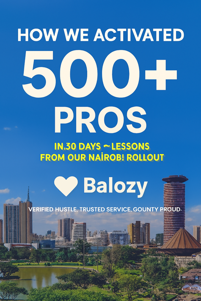 How We Activated 500+ Pros in 30 Days — Lessons from Our Nairobi Rollout