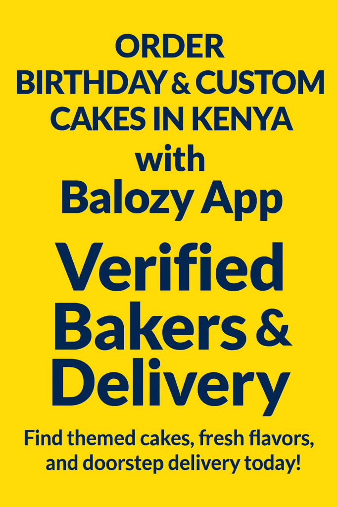 Order Birthday & Custom Cakes in Kenya with Balozy App: Verified Bakers, Sweet Results